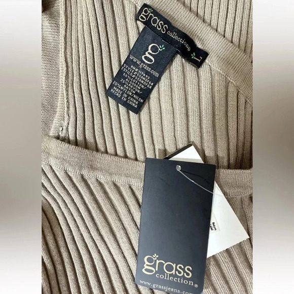 Grass Collection Sleeveless One Shoulder Knit Dress size L - Picture 6 of 6